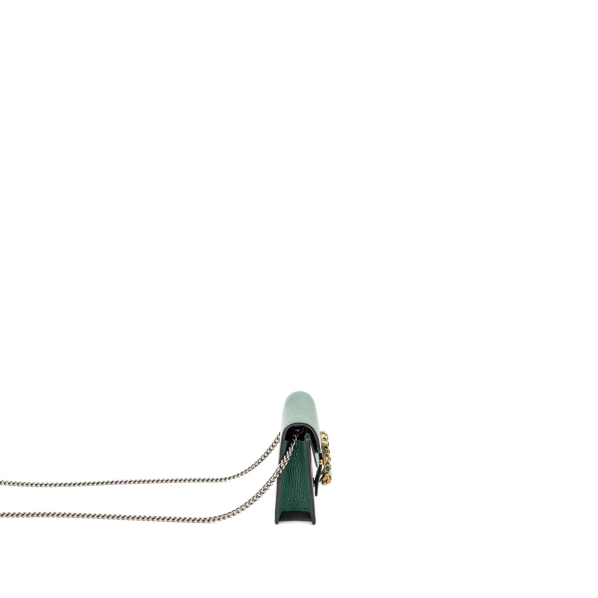 GUCCI DIONYSUS SUPER MINI LEATHER GREEN GHW