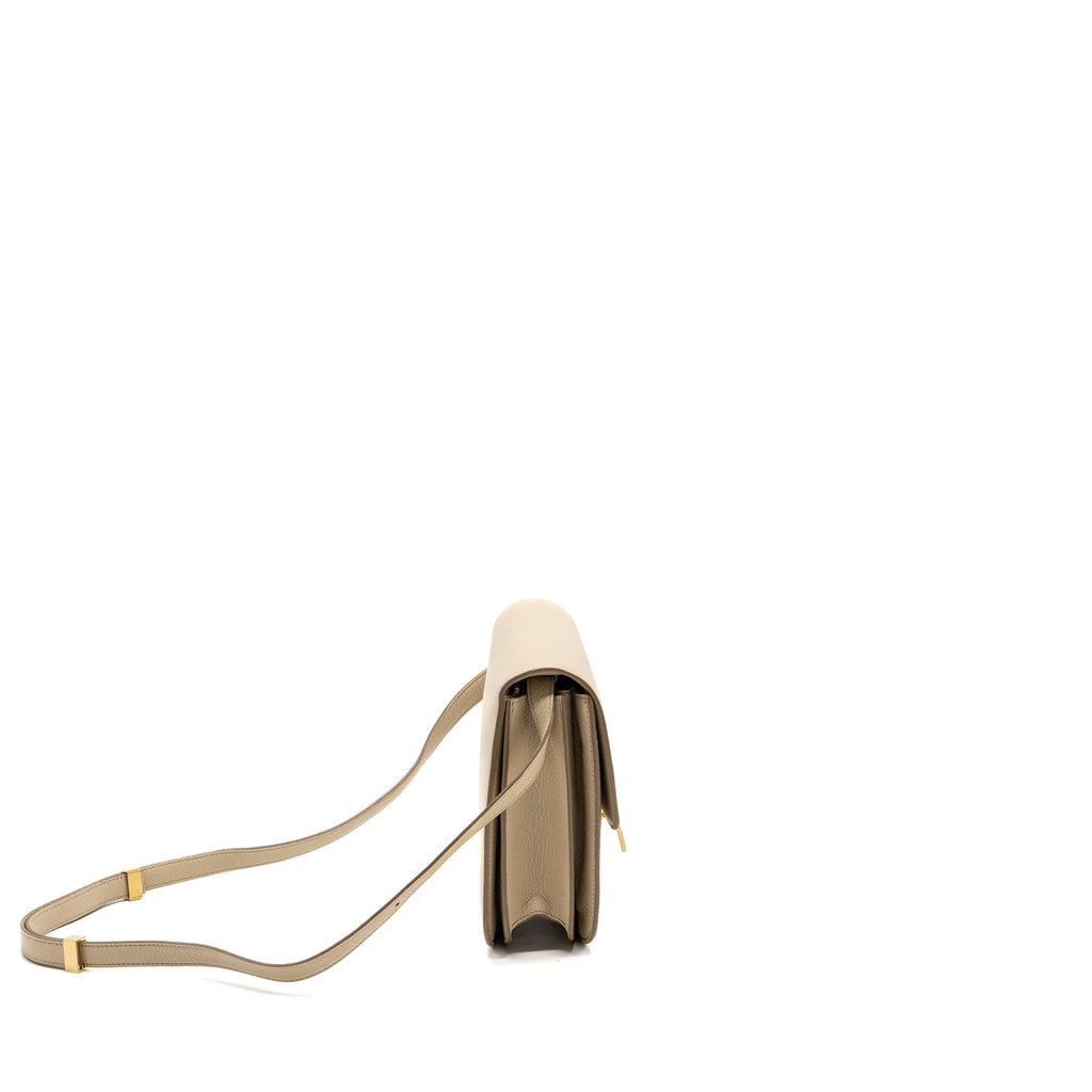 CELINE MEDIUM CLASSIC BOX BAG GOATSKIN BEIGE GHW