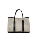 HERMES GARDEN PARTY 36 CANVAS/LEATHER BLACK/WHITE SHW