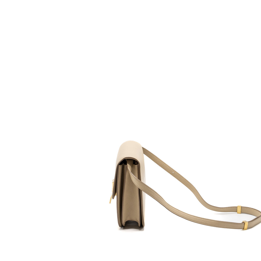 CELINE MEDIUM CLASSIC BOX BAG GOATSKIN BEIGE GHW