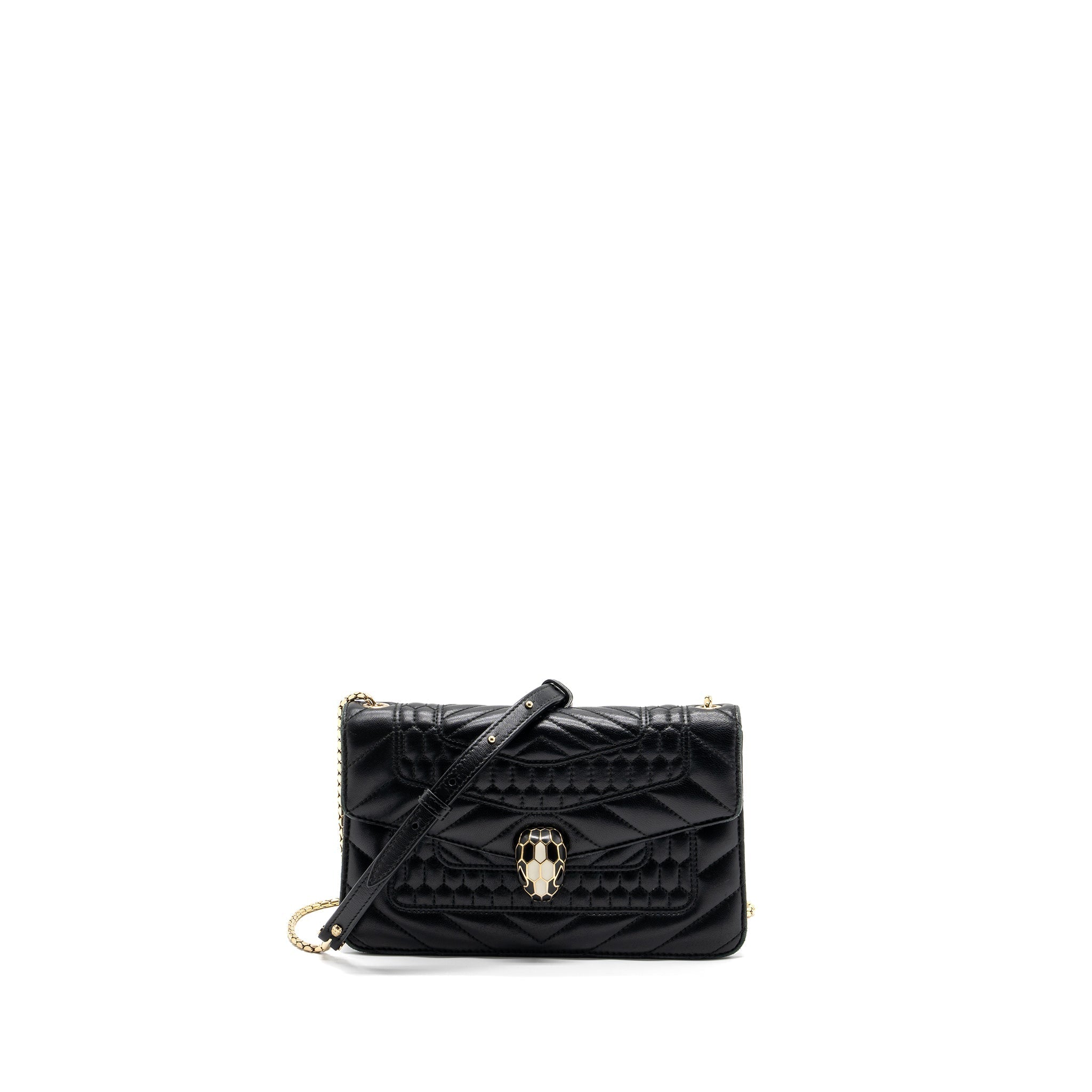BVLGARI SERPENTI FOREVER SHOULDER BAG LEATHER BLACK LGHW