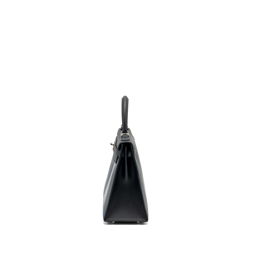 HERMES KELLY 28 LETTER C SPECIAL ORDER EPSOM/TOGO/CHÈVRE MYSORE BLACK/BLUE SHW