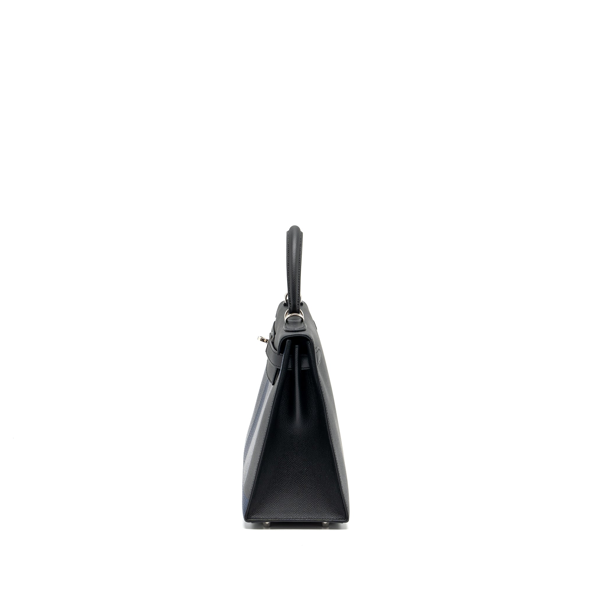 HERMES KELLY 28 LETTER C SPECIAL ORDER EPSOM/TOGO/CHÈVRE MYSORE BLACK/BLUE SHW