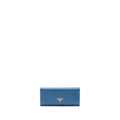 PRADA SAFFIANO LONG WALLET CALFSKIN BLUE GHW