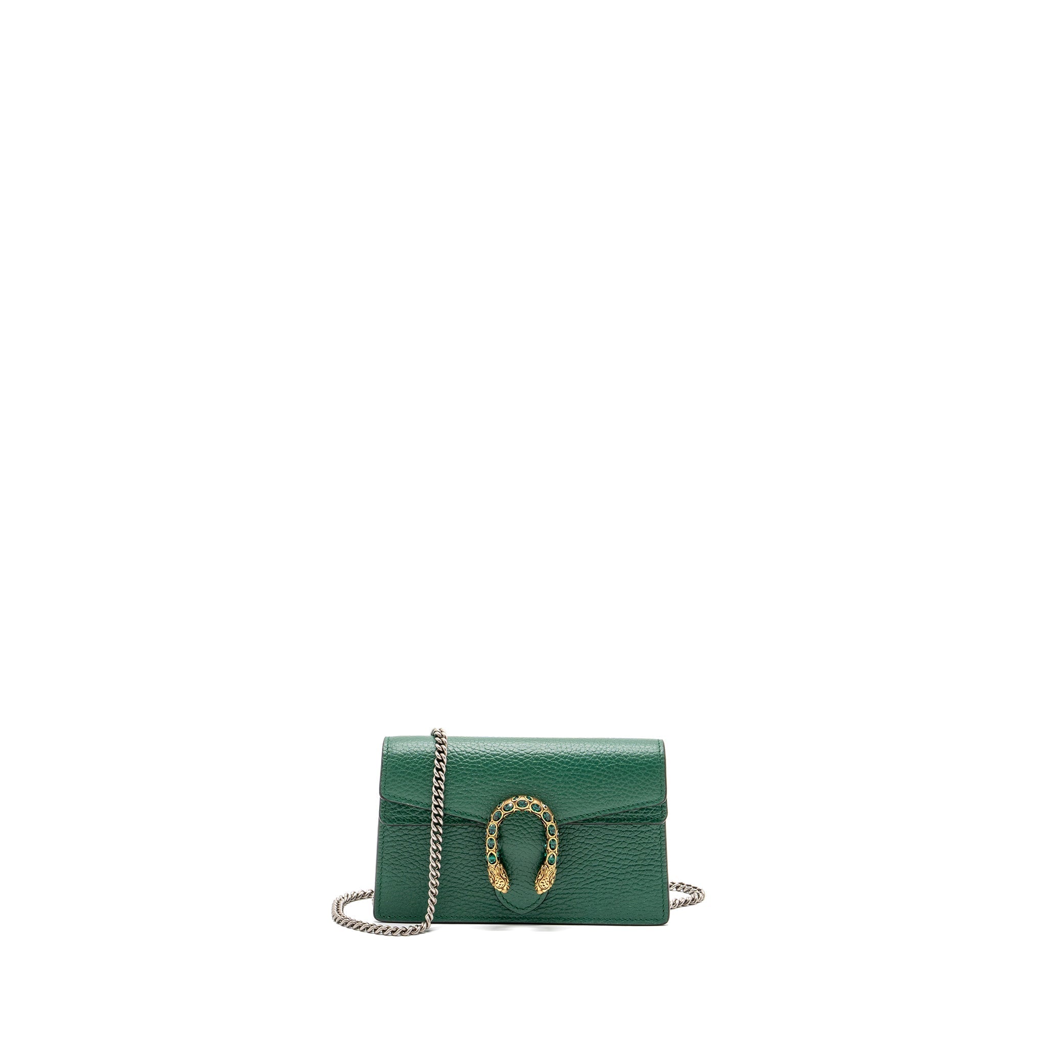 GUCCI DIONYSUS SUPER MINI LEATHER GREEN GHW