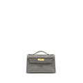 HERMES KELLY POCHETTE SWIFT GRIS MEYER GHW