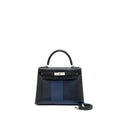 HERMES KELLY 28 LETTER C SPECIAL ORDER EPSOM/TOGO/CHÈVRE MYSORE BLACK/BLUE SHW