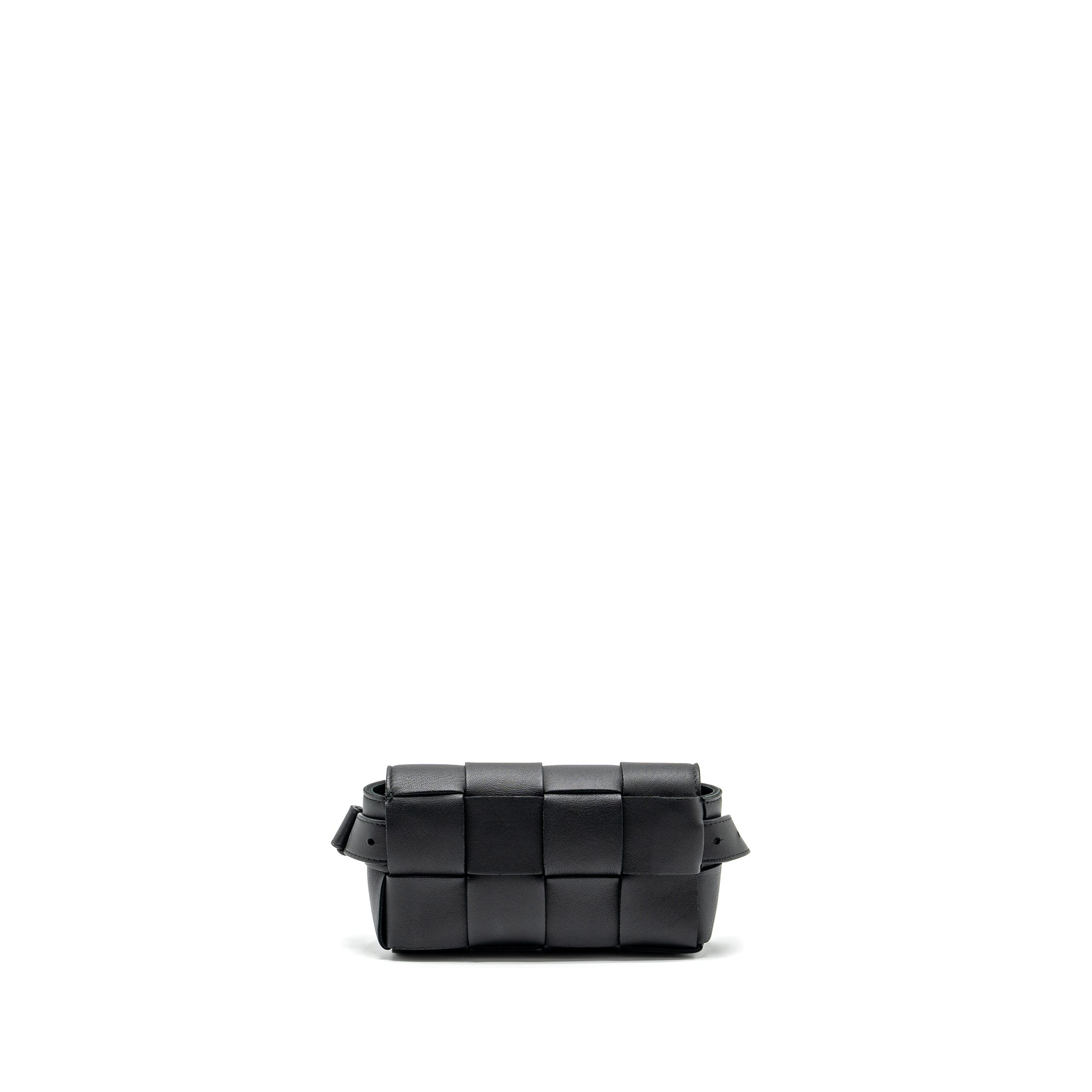 BOTTEGA VENETA CASSETTE BELT BAG LAMBSKIN BLACK GHW