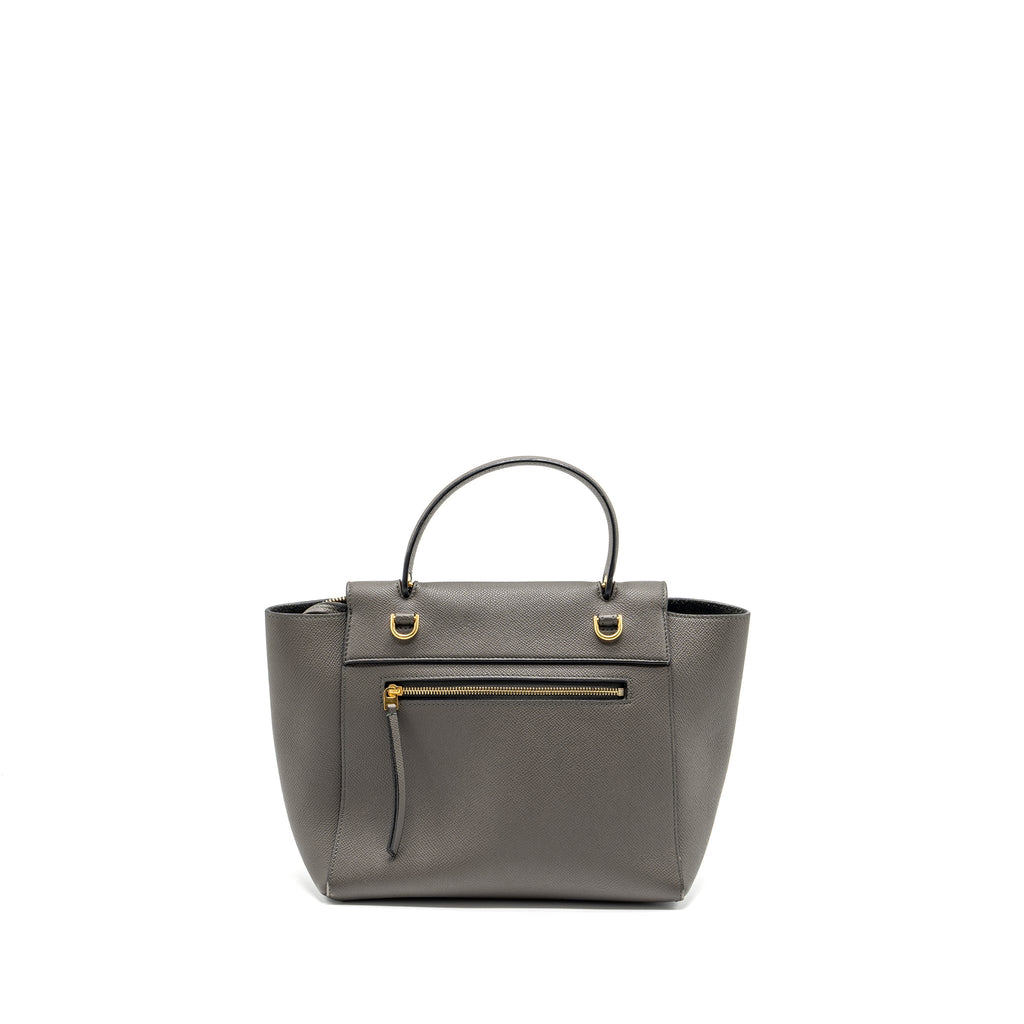 CELINE MICRO BELT BAG GRAINED CALFSKIN GREY GHW