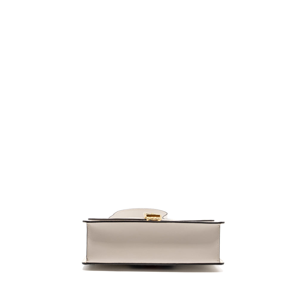 GUCCI SYLVIE SHOULDER BAG CALFSKIN WHITE GHW