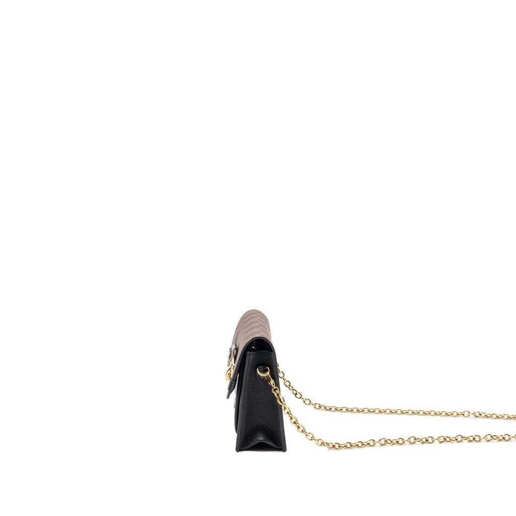 LOUIS VUITTON VAVIN CHAIN WALLET DAMIER EBENE/BLACK GHW (NEW VERSION)