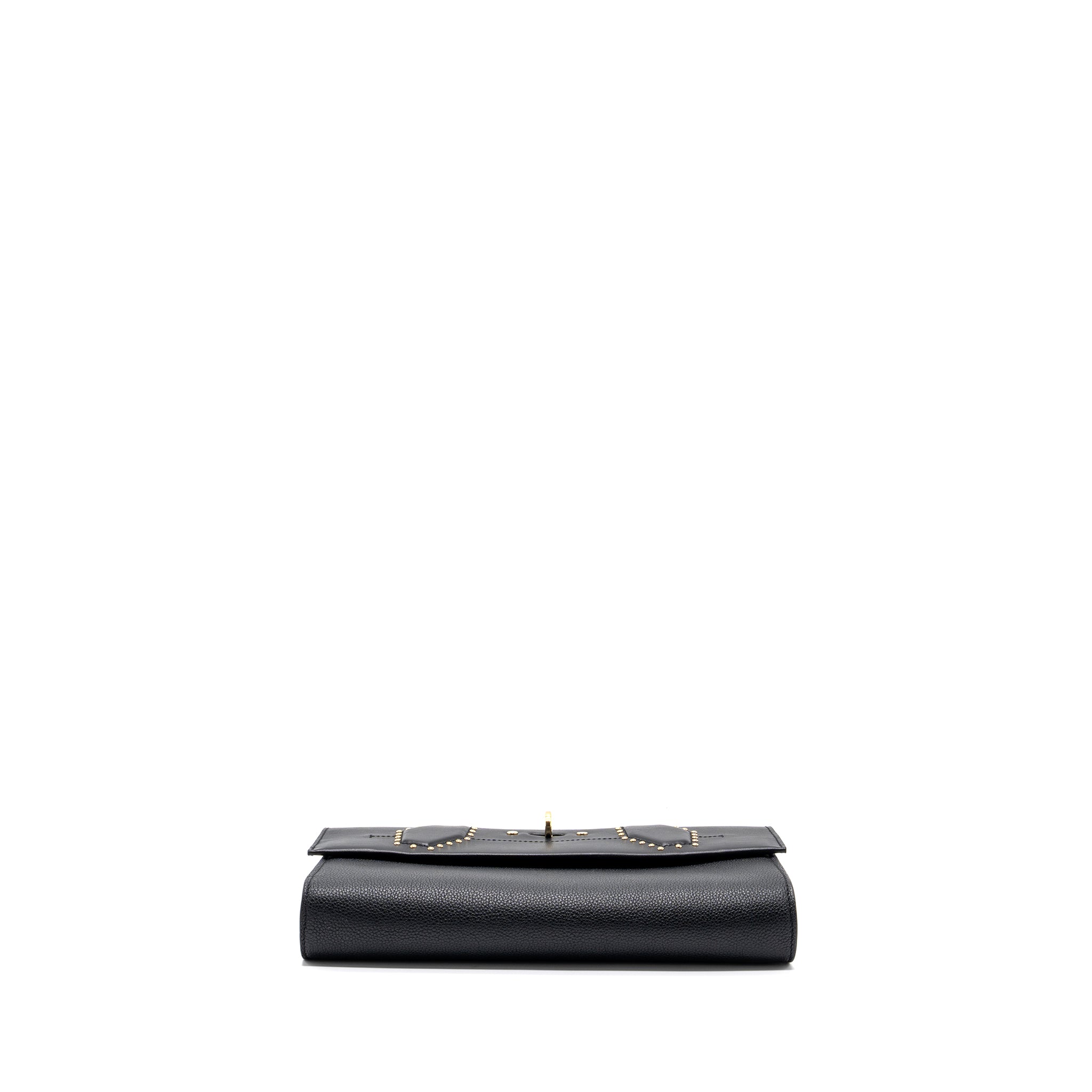 LOUIS VUITTON FLAP SHOULDER BAG CALFSKIN BLACK GHW