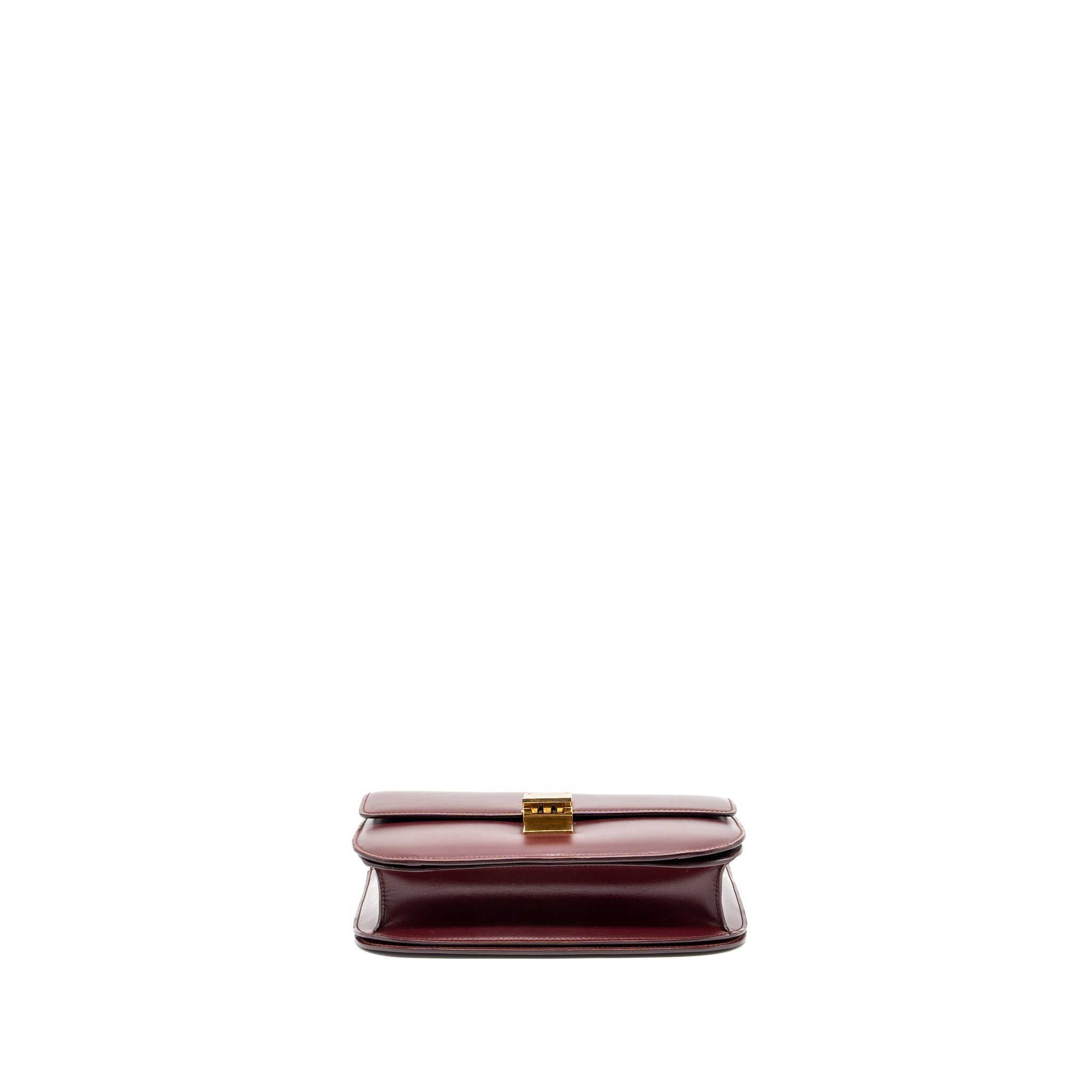 CELINE MEDIUM CLASSIC BOX BAG CALFSKIN DARK RED GHW