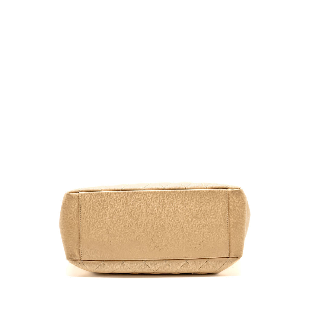 CHANEL GRAND SHOPPING TOTE BAG CAVIAR BEIGE SHW