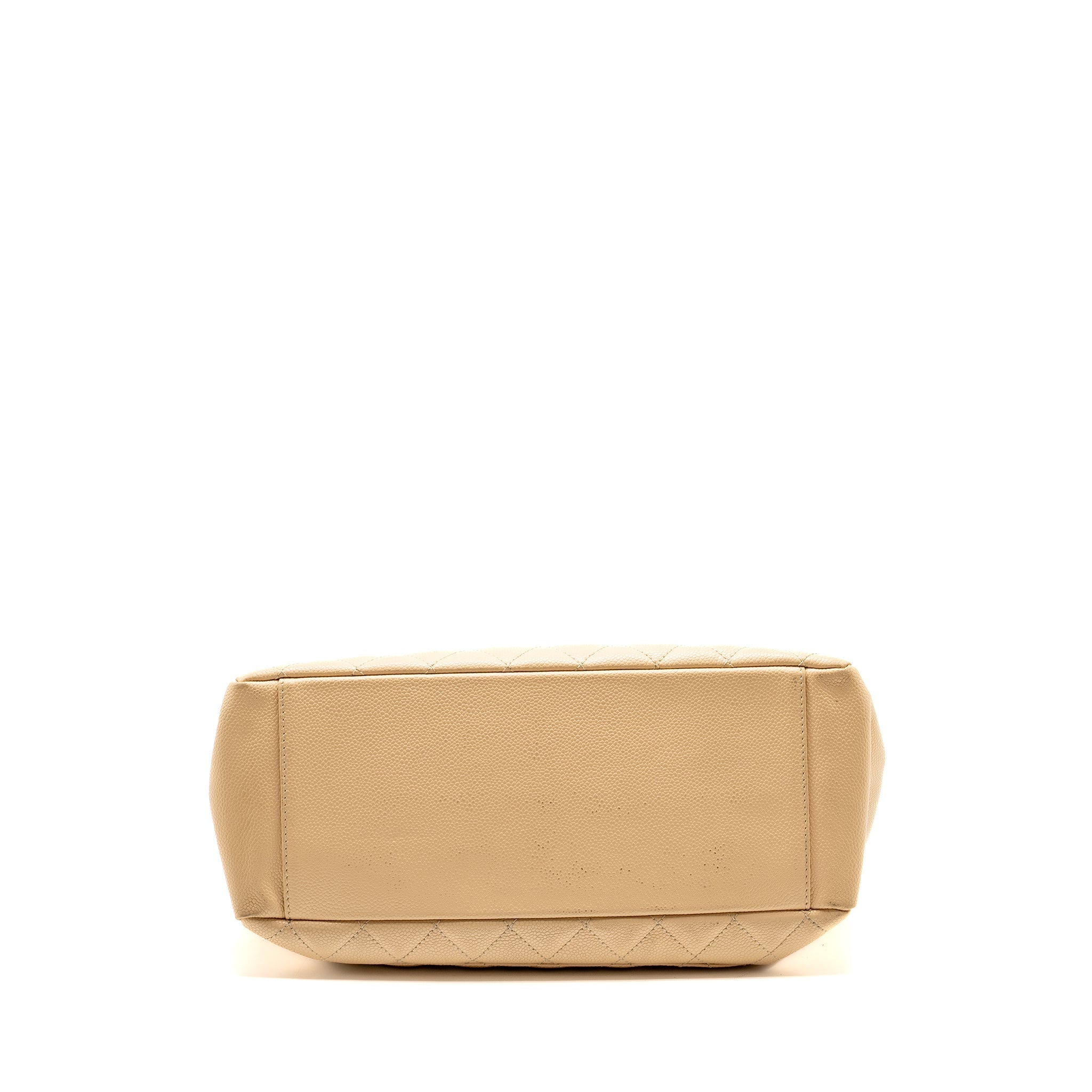 CHANEL GRAND SHOPPING TOTE BAG CAVIAR BEIGE SHW