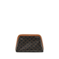 CELINE LARGE COSMETIC POUCH TRIOMPHE CANVAS/CALFSKIN TAN GHW