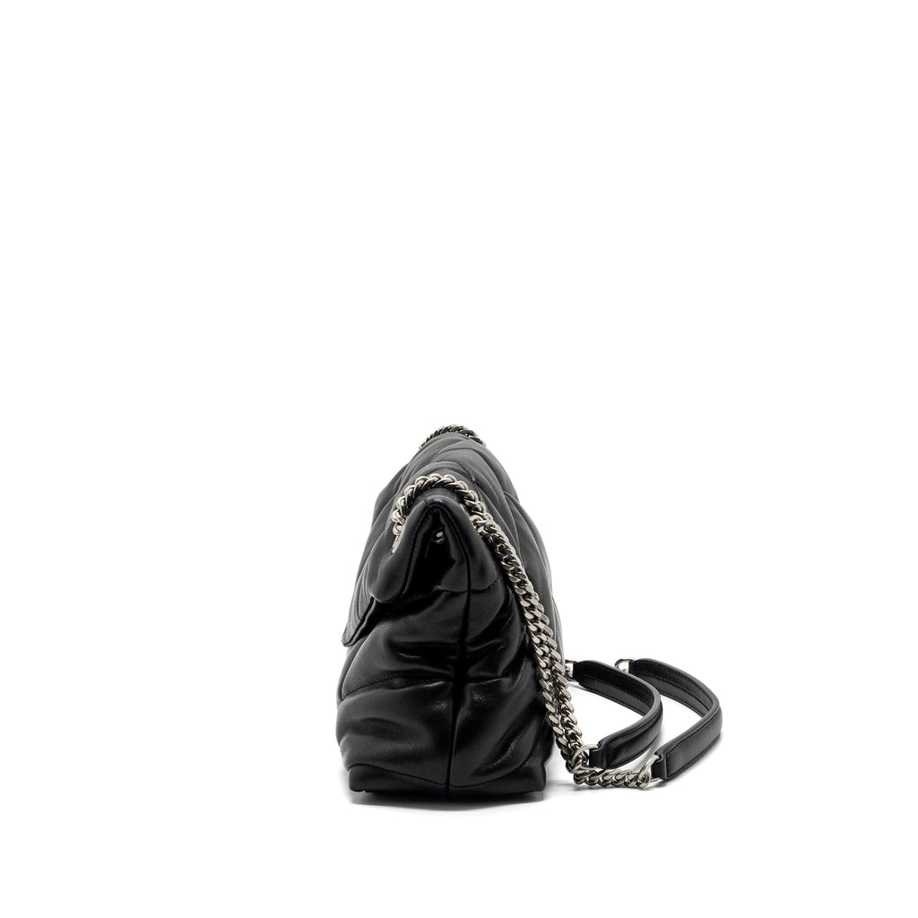 SAINT LAURENT SMALL PUFFER LAMBSKIN BLACK SHW