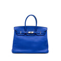 HERMES BIRKIN 35 CLEMENCE BLUE ELECTRIC SHW