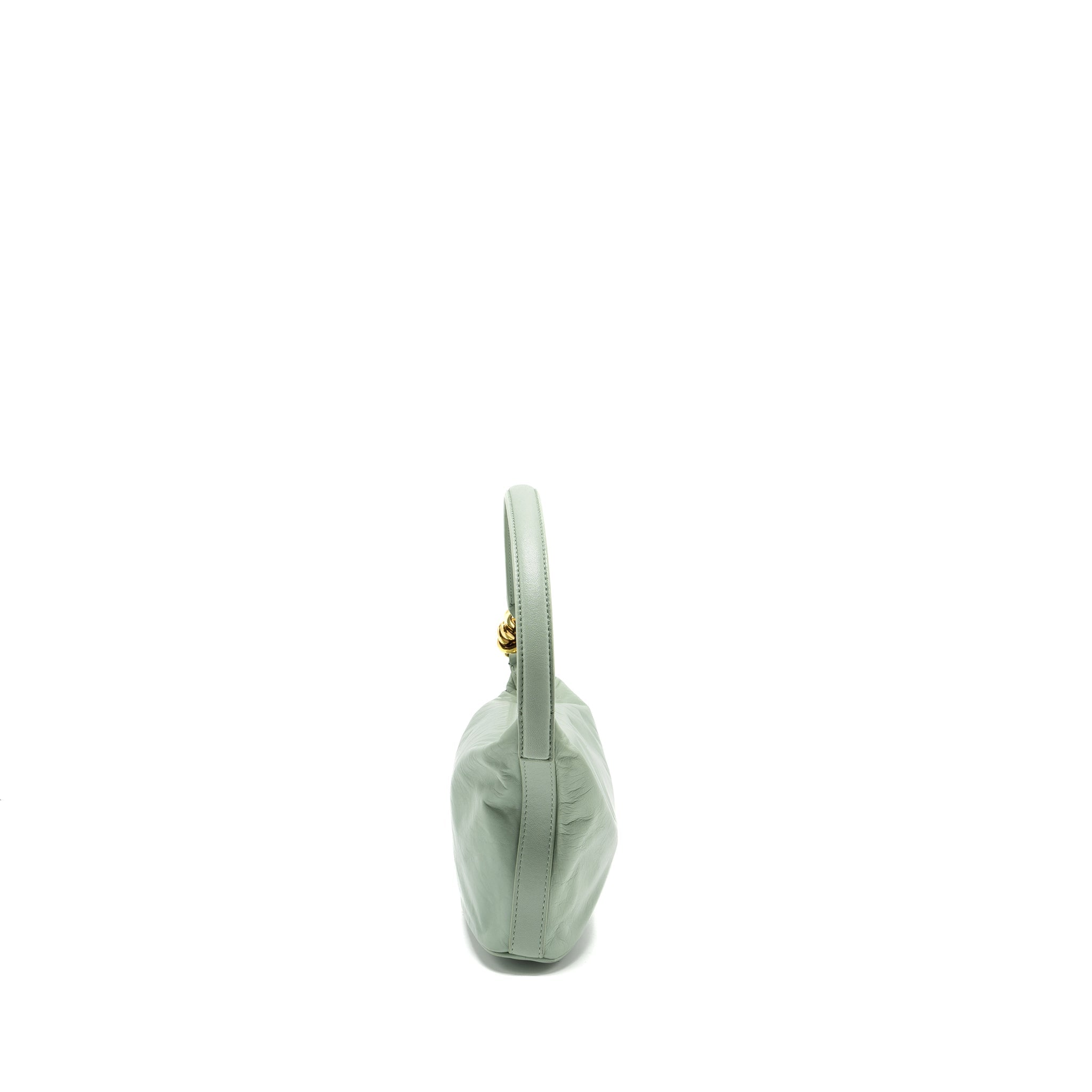 BOTTEGA VENETA KNOT SHOULDER BAG CALFSKIN LIGHT GREEN GHW