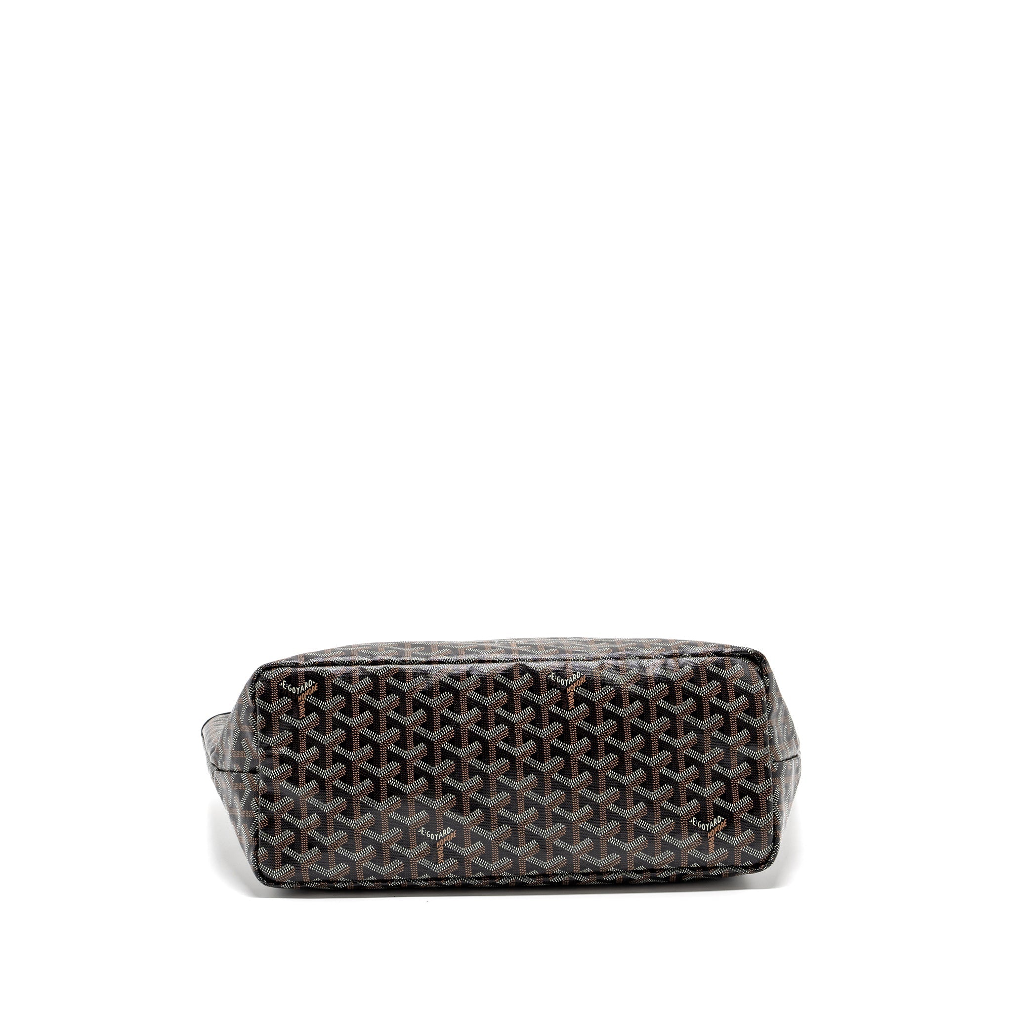 GOYARD SAINT LOUIS PM TOTE BAG GOYARDLINE CANVAS / LEATHER BLACK SHW