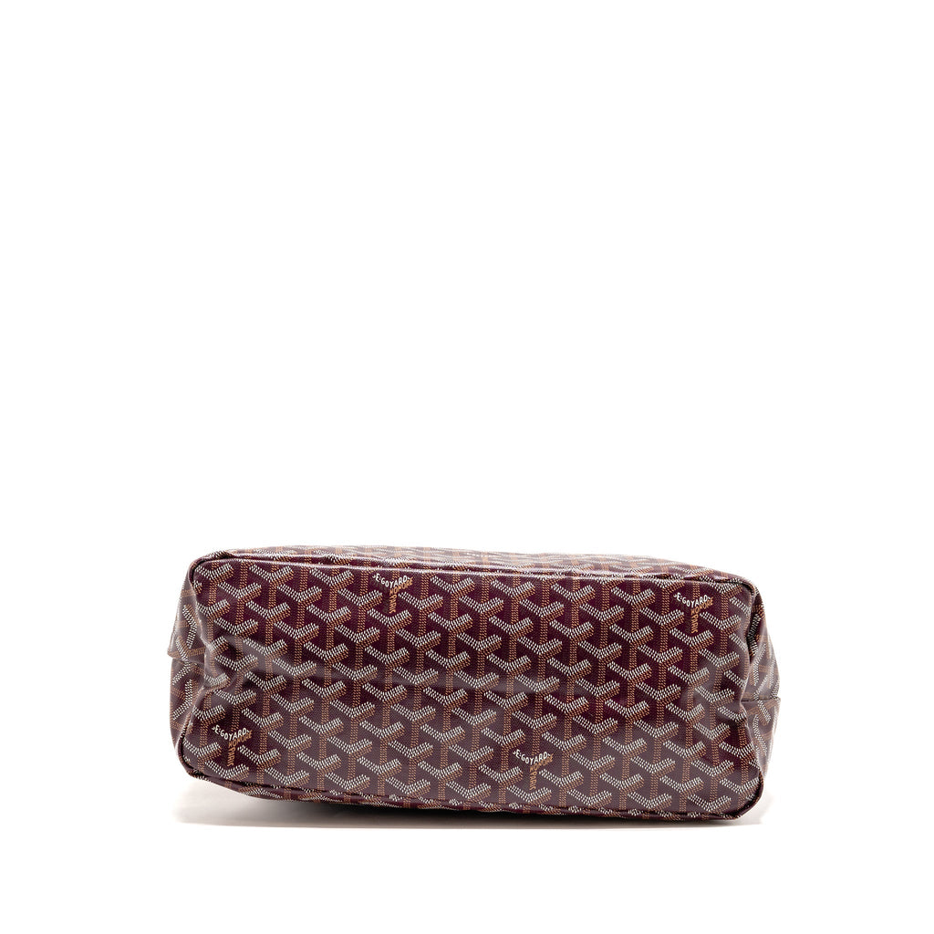 GOYARD BOHEME HOBO PM BAG GOYARDINE CANVAS/CALFSKIN BURGUNDY SHW