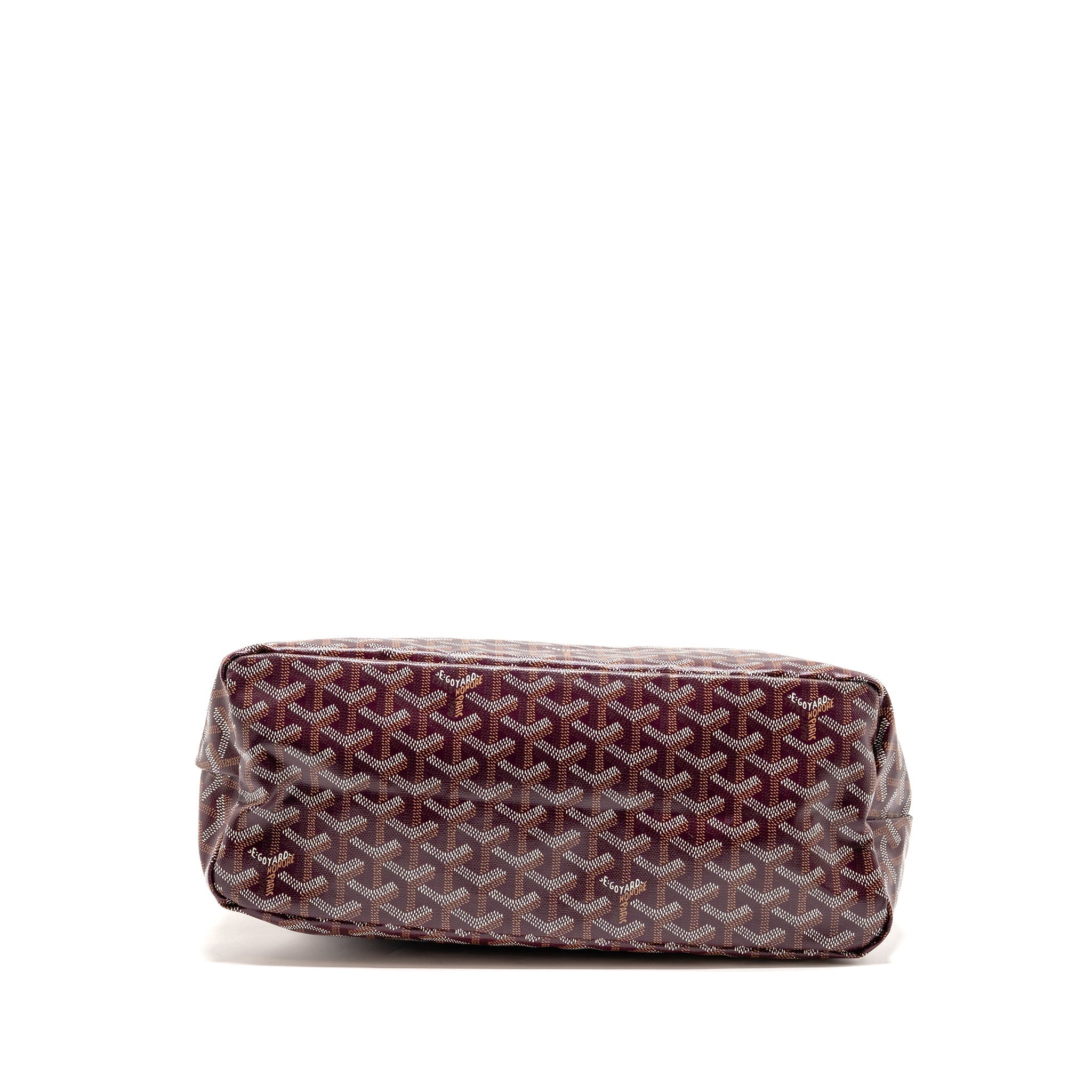 GOYARD BOHEME HOBO PM BAG GOYARDINE CANVAS/CALFSKIN BURGUNDY SHW