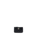 CHANEL COCO CHANEL ON CC LOGO MINI OCASE ZIP POUCH CAVIAR BLACK SHW (MICROCHIP)