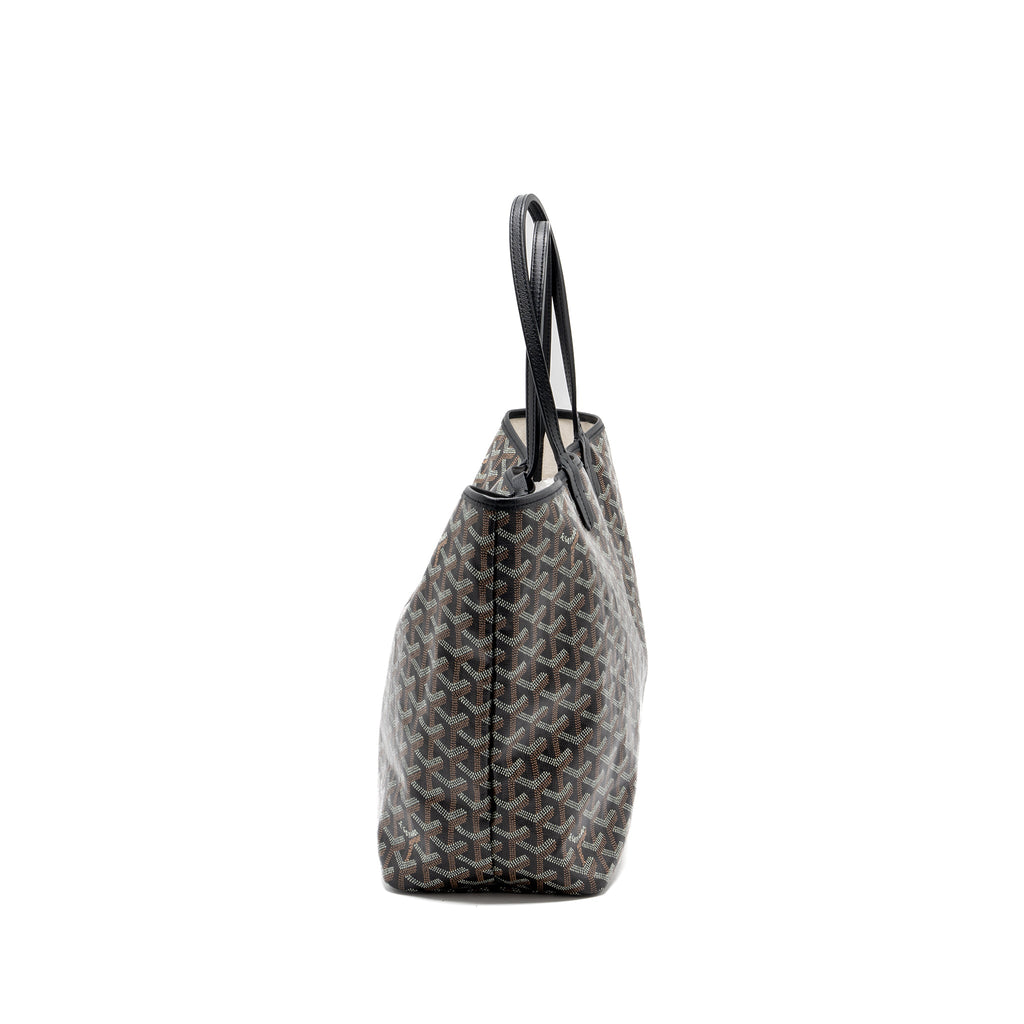 GOYARD SAINT LOUIS PM TOTE BAG GOYARDLINE CANVAS / LEATHER BLACK SHW