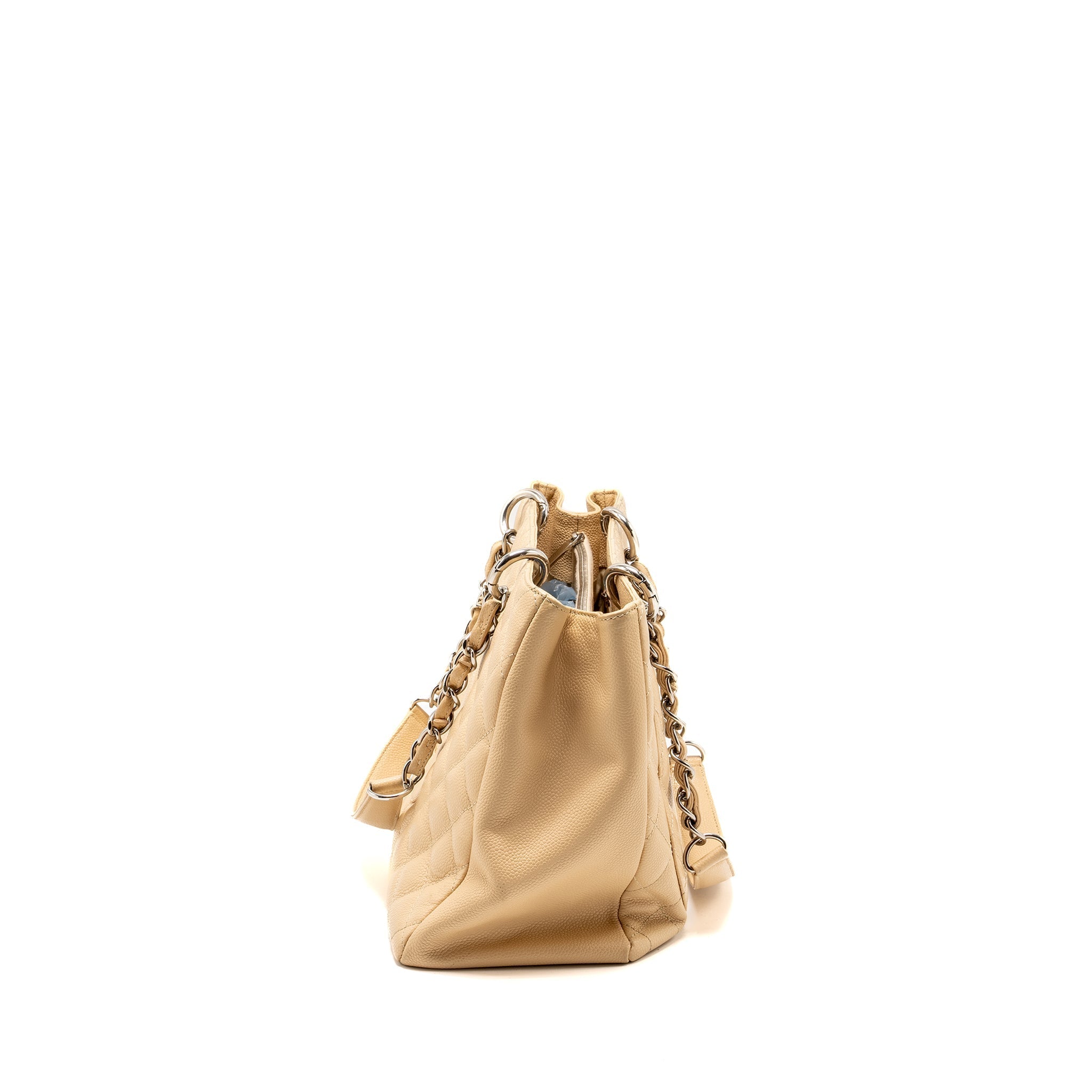 CHANEL GRAND SHOPPING TOTE BAG CAVIAR BEIGE SHW