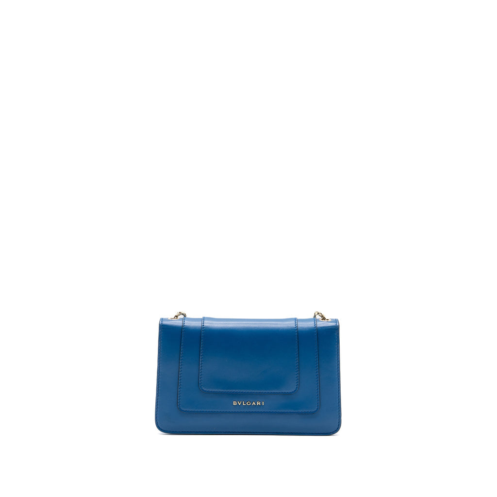 BVLGARI SERPENTI FOREVER FLAP CHAIN BAG CALFSKIN BLUE LGHW