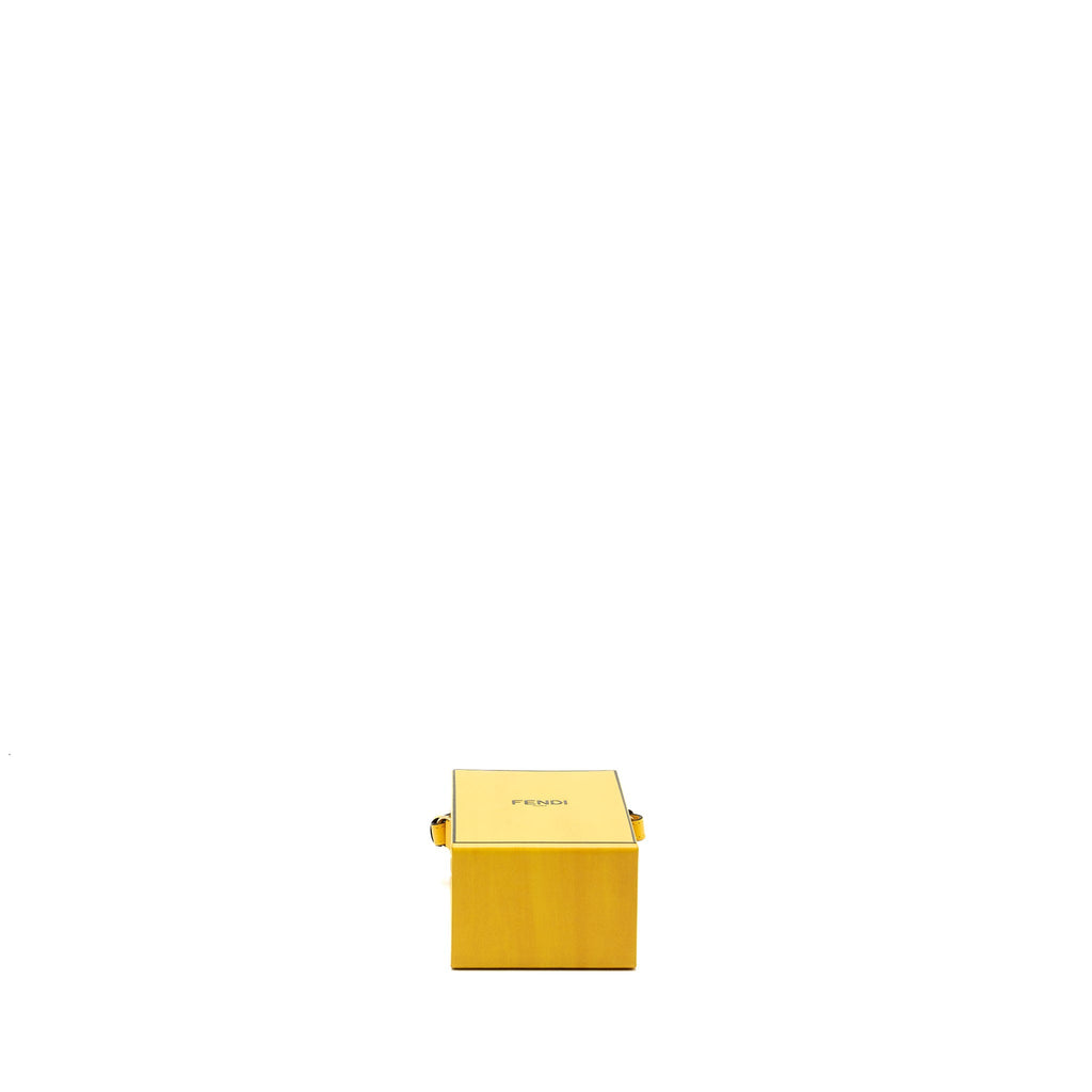 FENDI VERTICAL BOX SHOULDER BAG CALFSKIN YELLOW GHW