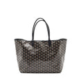 GOYARD SAINT LOUIS PM TOTE BAG GOYARDLINE CANVAS / LEATHER BLACK SHW