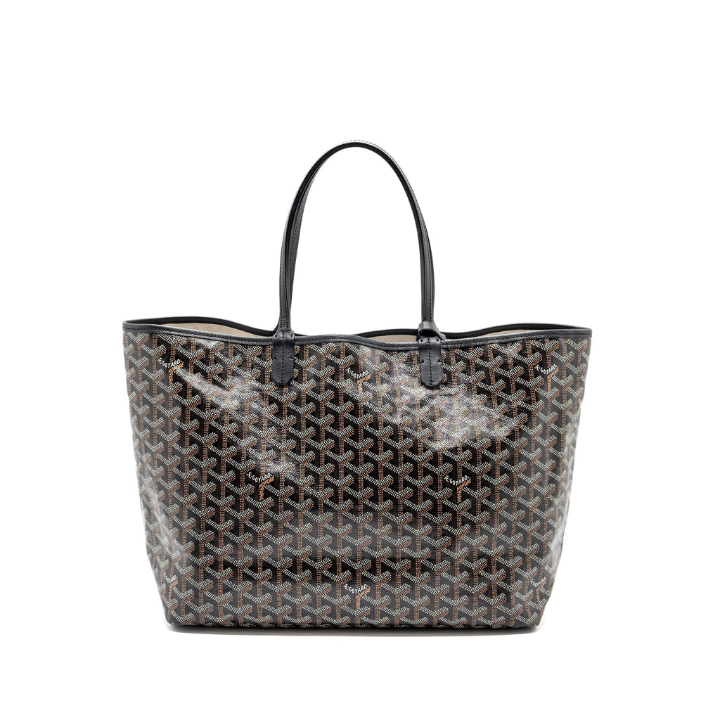 GOYARD SAINT LOUIS PM TOTE BAG GOYARDLINE CANVAS / LEATHER BLACK SHW
