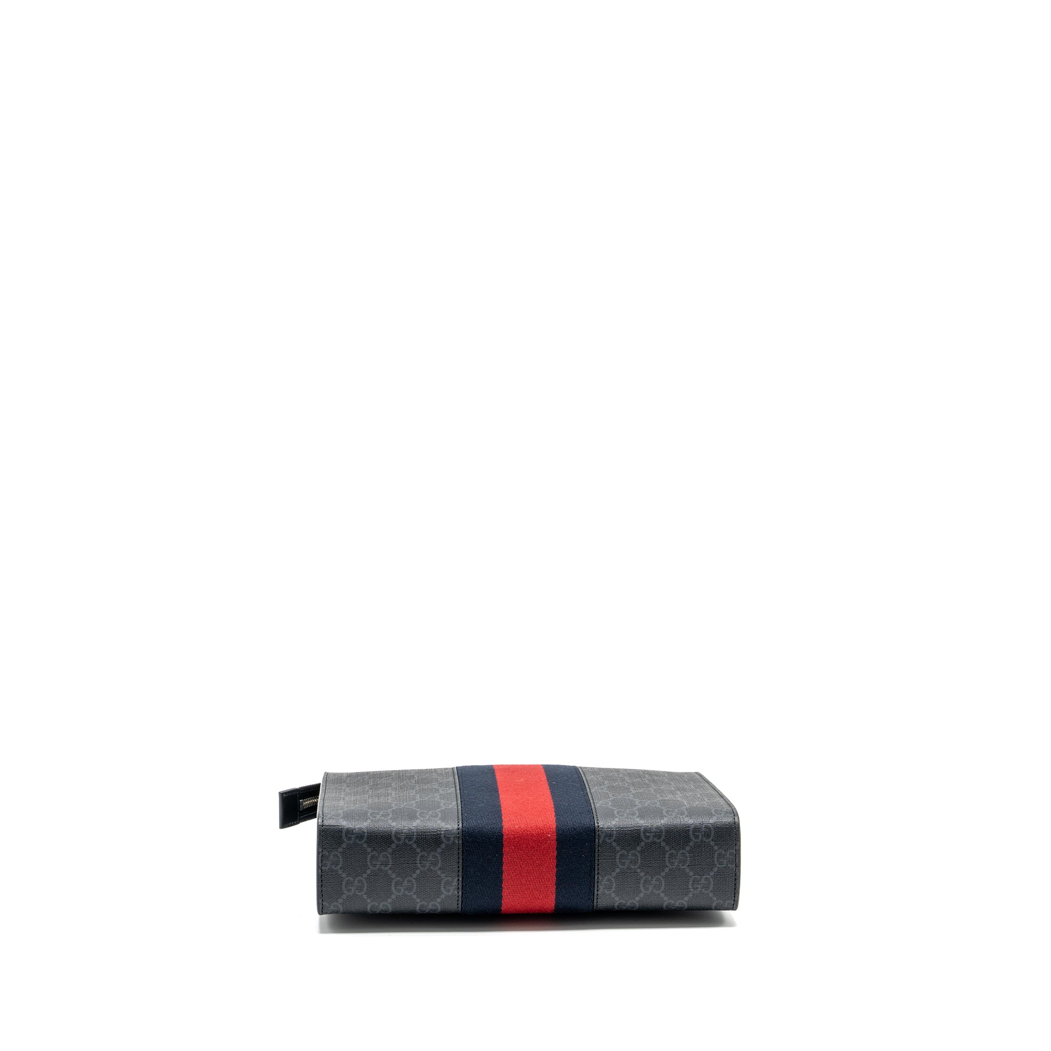 GUCCI GG SUPREME CANVAS / LEATHER ZIP CLUTCH BLACK/ MULTICOLOUR SHW
