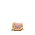 CHANEL 22K COZY COCO ROUND FLAP BAG TWEED/ SHEARLING PINK GHW(MICROCHIP)