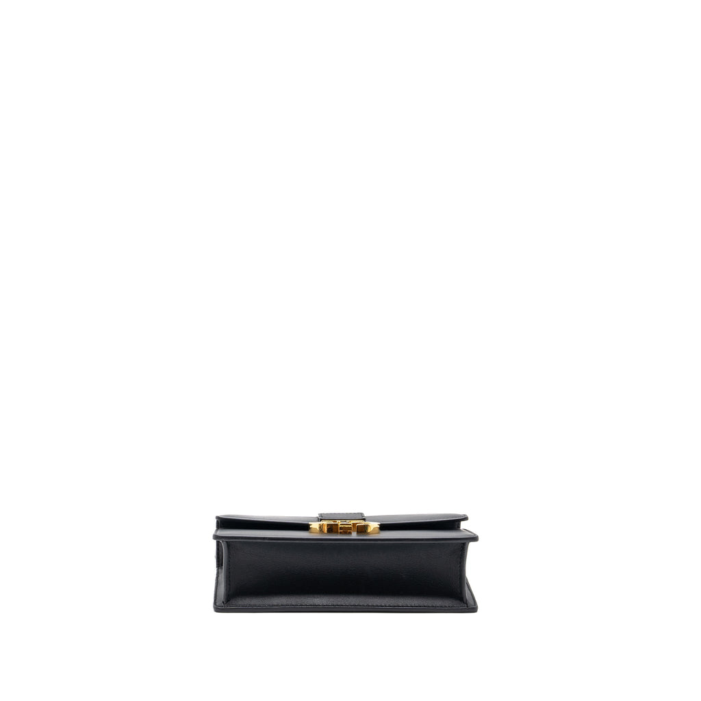 DIOR 30 MONTAIGNE EAST-WEST BAG WITH CHAIN CALFSKIN BLACK GHW