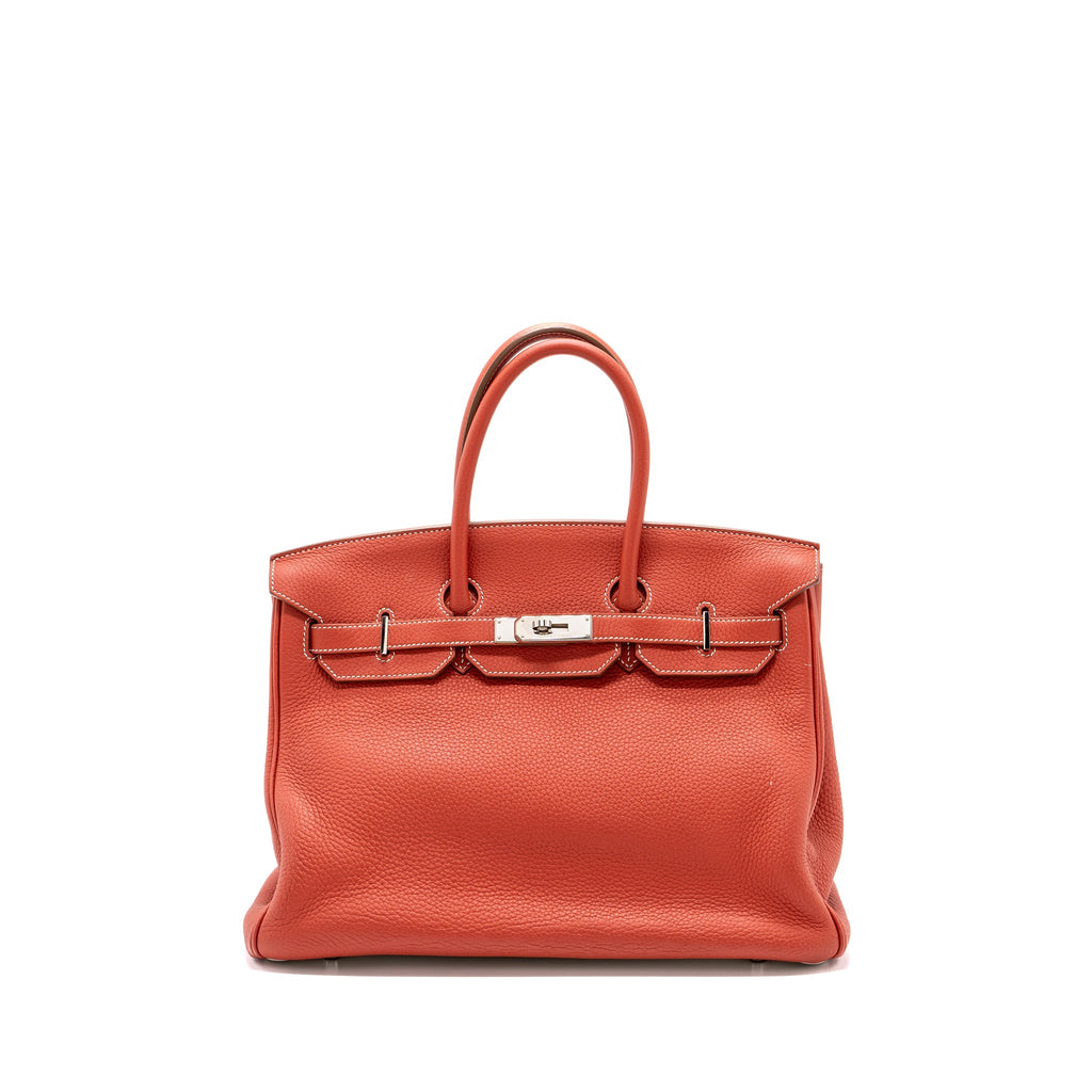 HERMES BIRKIN 35 TOGO SANGUINE / BLANC SHW