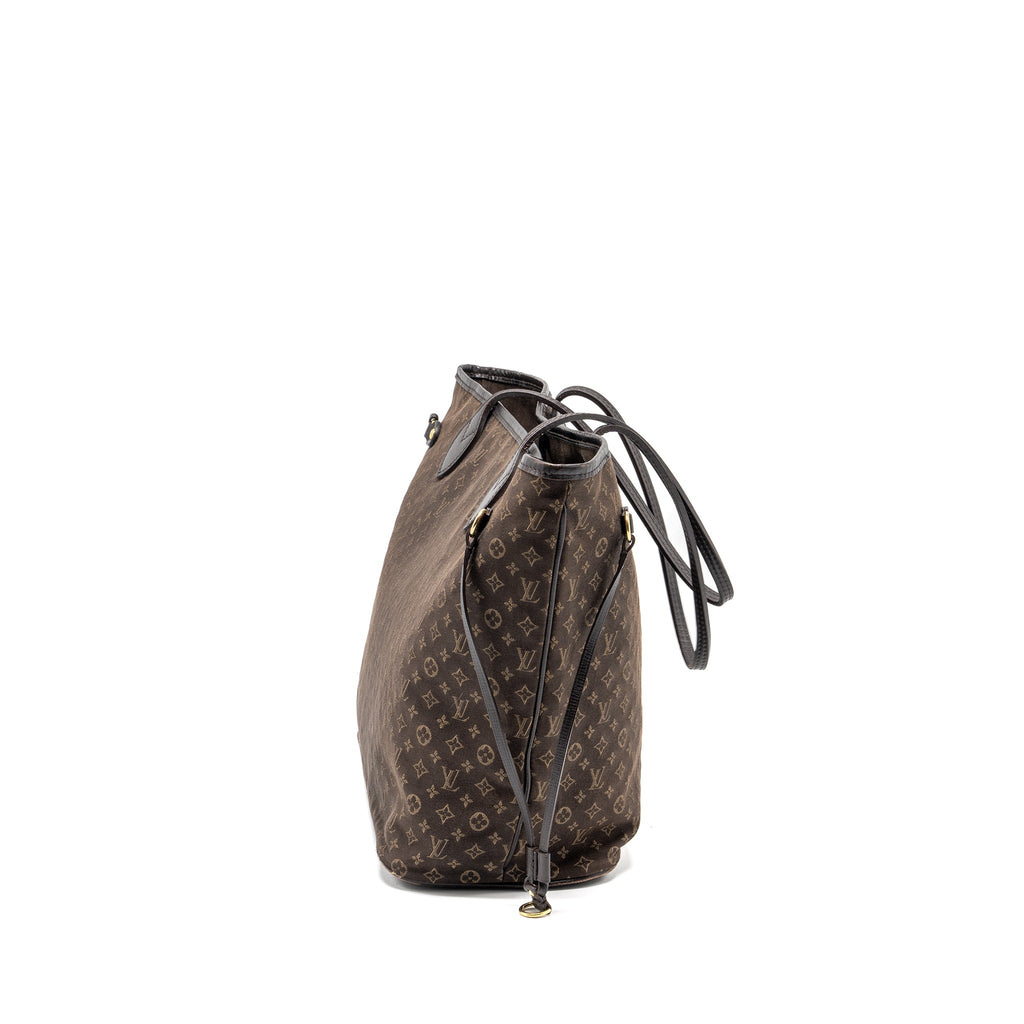 LOUIS VUITTON VINTAGE NEVERFULL MM FABRIC DARK BROWN GHW