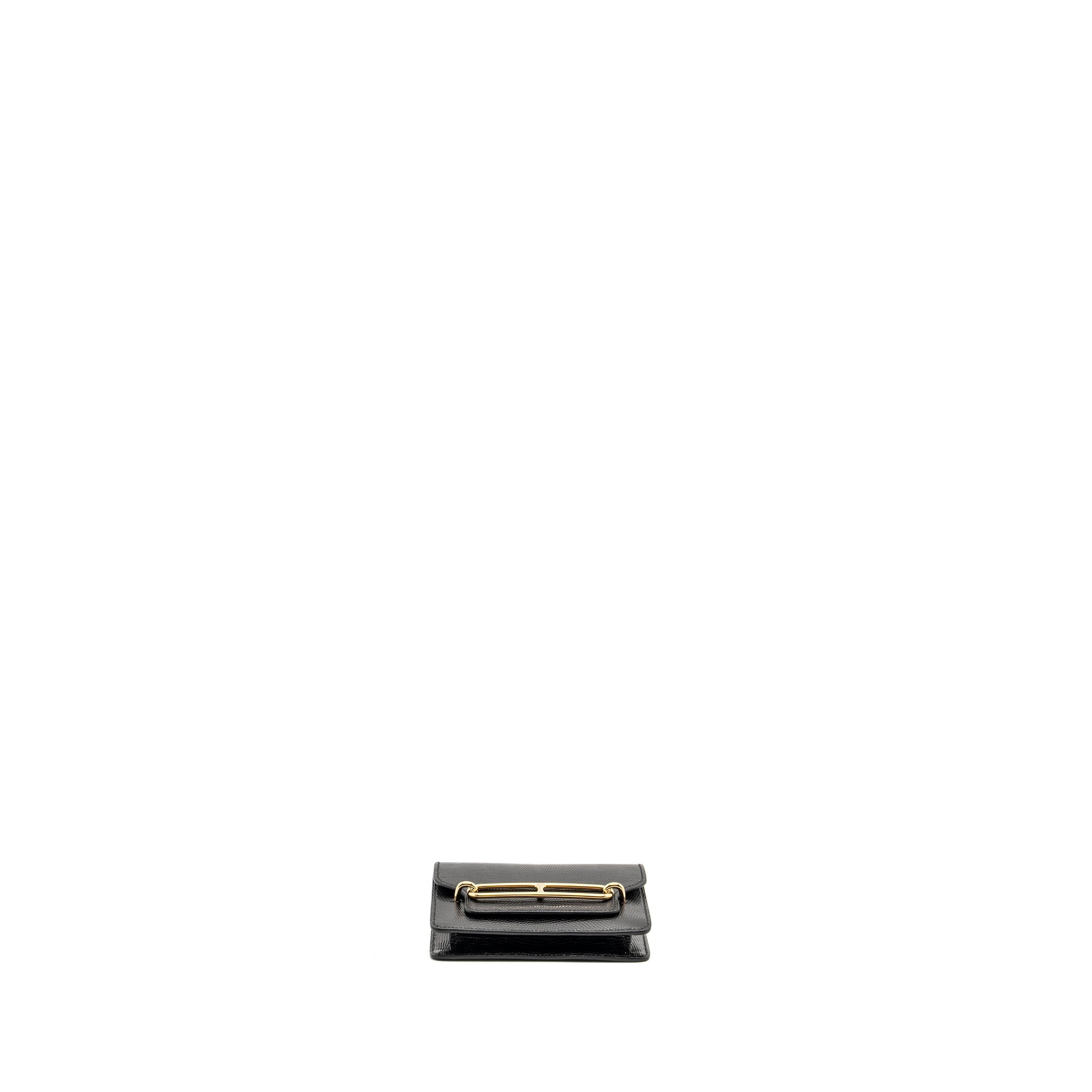 HERMES ROULIS SLIM LIZARD BLACK GHW