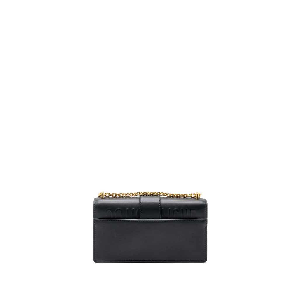 DIOR 30 MONTAIGNE EAST-WEST BAG WITH CHAIN CALFSKIN BLACK GHW