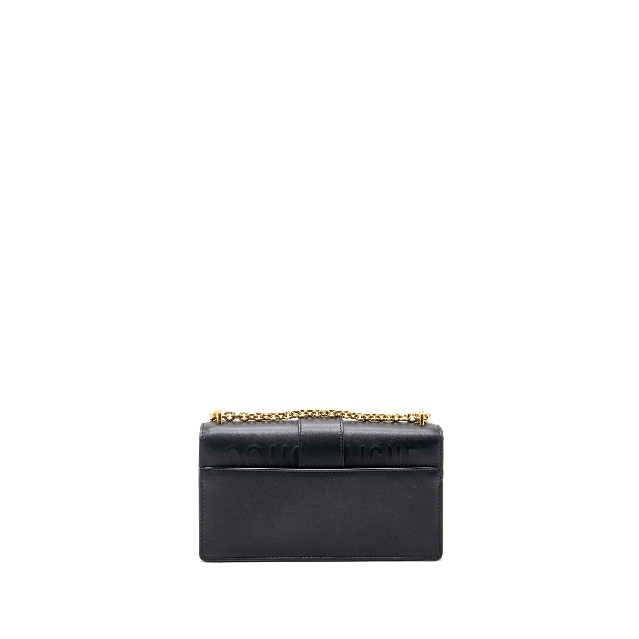 DIOR 30 MONTAIGNE EAST-WEST BAG WITH CHAIN CALFSKIN BLACK GHW