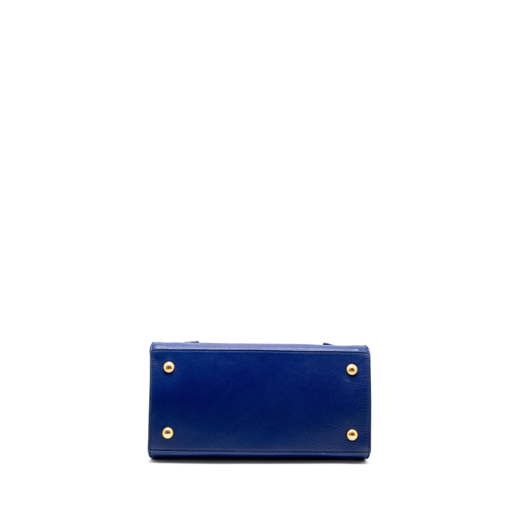 SAINT LAURENT/YSL MUSE TWO TOTE BAG CALFSKIN BLUE GHW