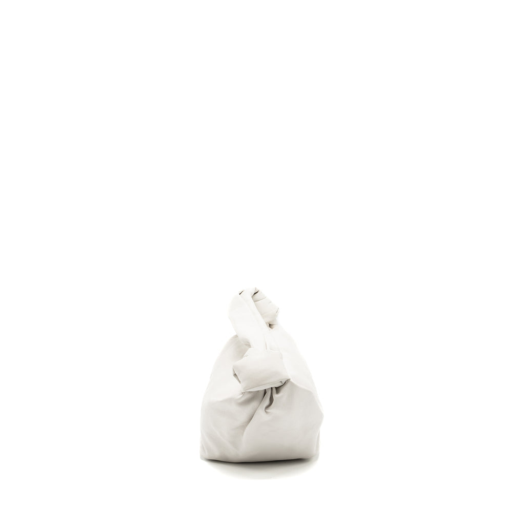 BOTTEGA VENETA MINI DOUBLE KNOT BAG CALFSKIN WHITE GHW