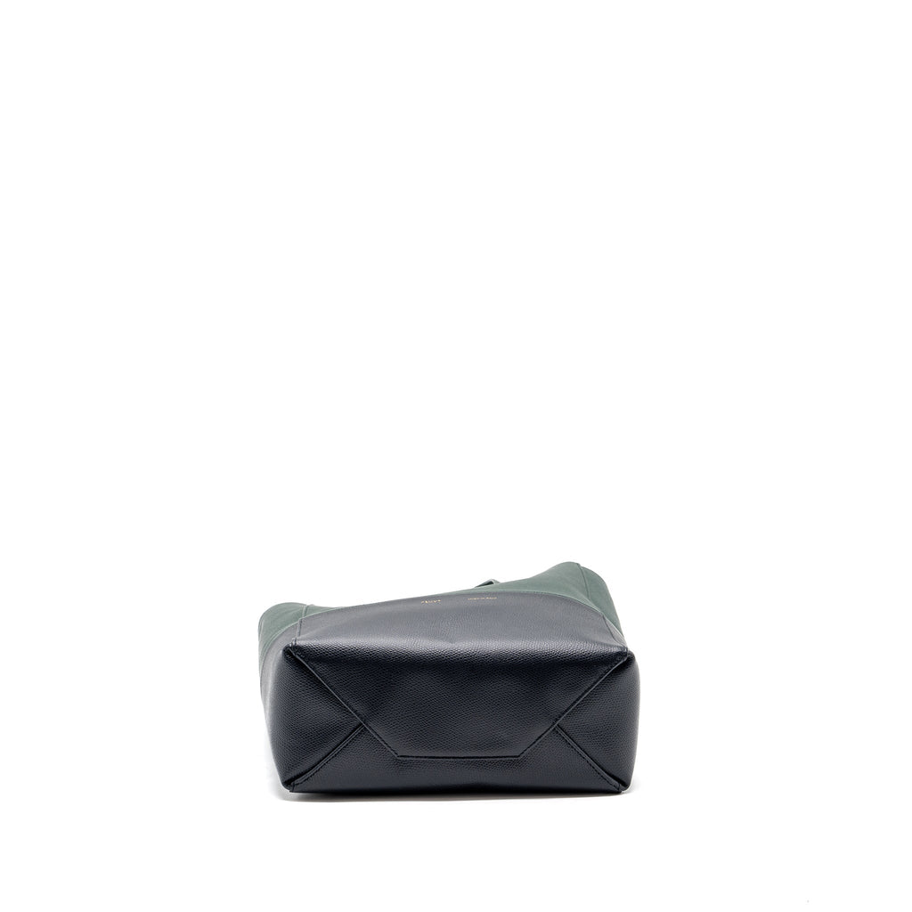 CELINE VERTICAL CABAS CALFSKIN GREEN / NAVY GHW