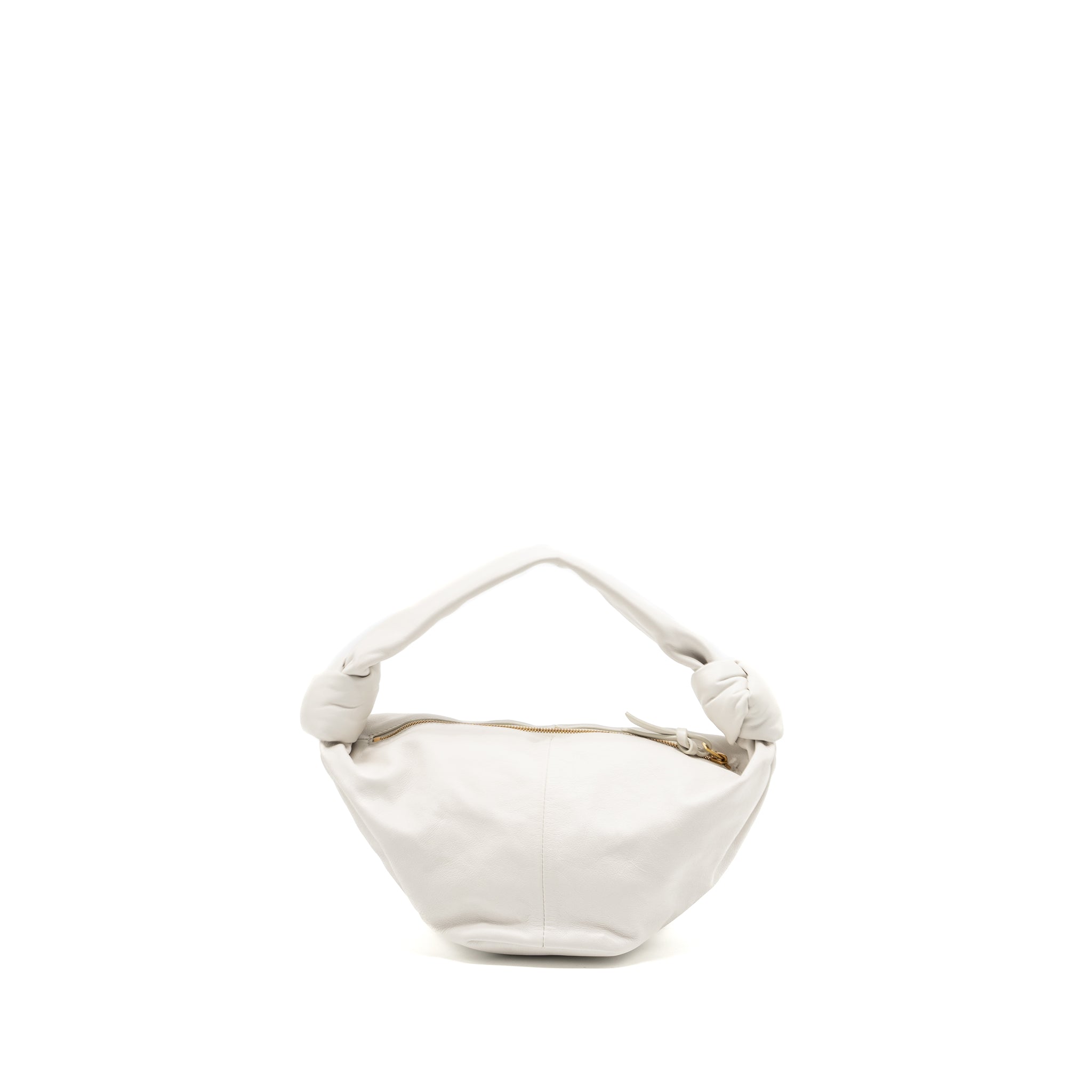 BOTTEGA VENETA MINI DOUBLE KNOT BAG CALFSKIN WHITE GHW