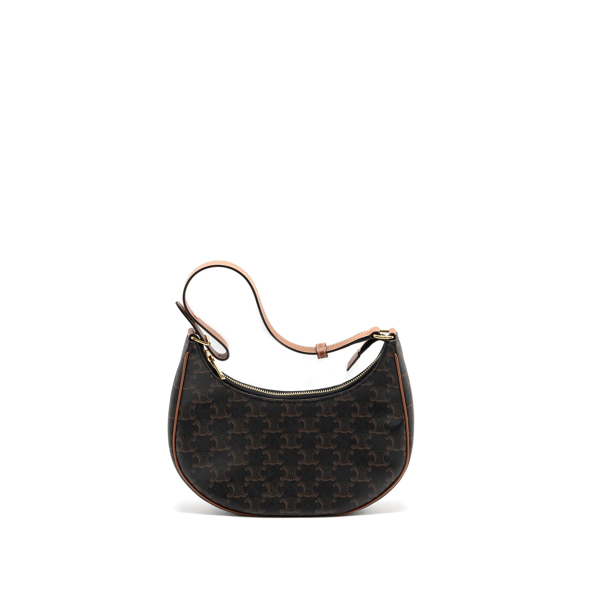 CELINE AVA BAG IN TRIOMPHE CANVAS AND CALFSKIN TAN