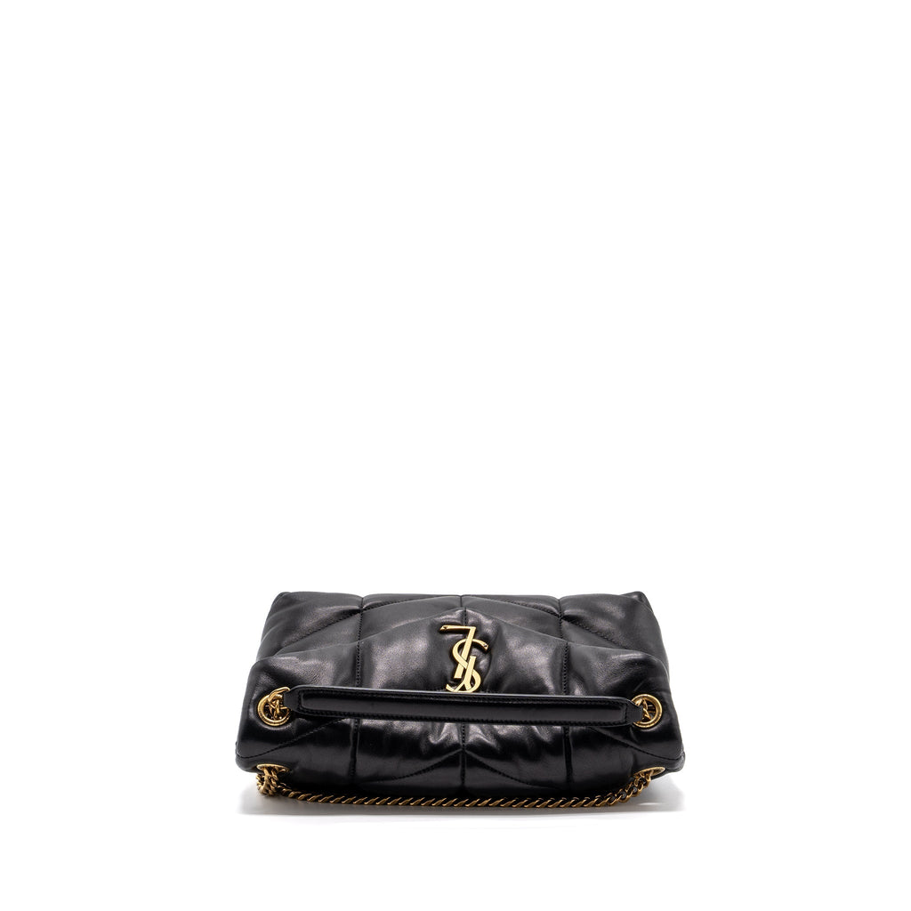 SAINT LAURENT SMALL PUFFER QUILTED NAPPA LEATHER BLACK GHW