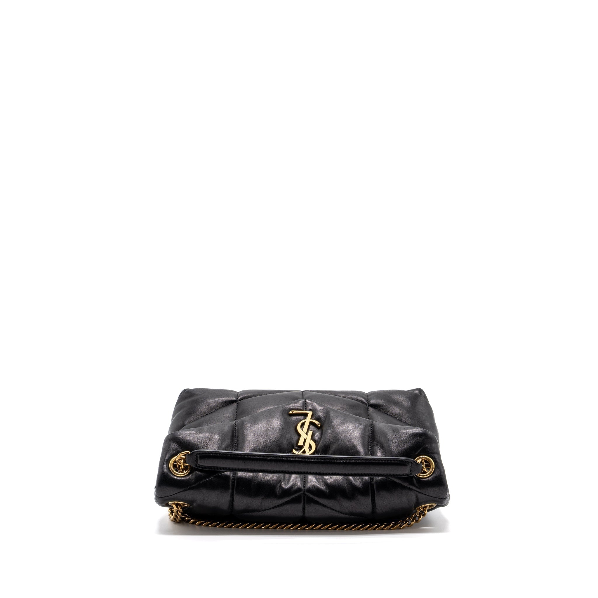 SAINT LAURENT SMALL PUFFER QUILTED NAPPA LEATHER BLACK GHW