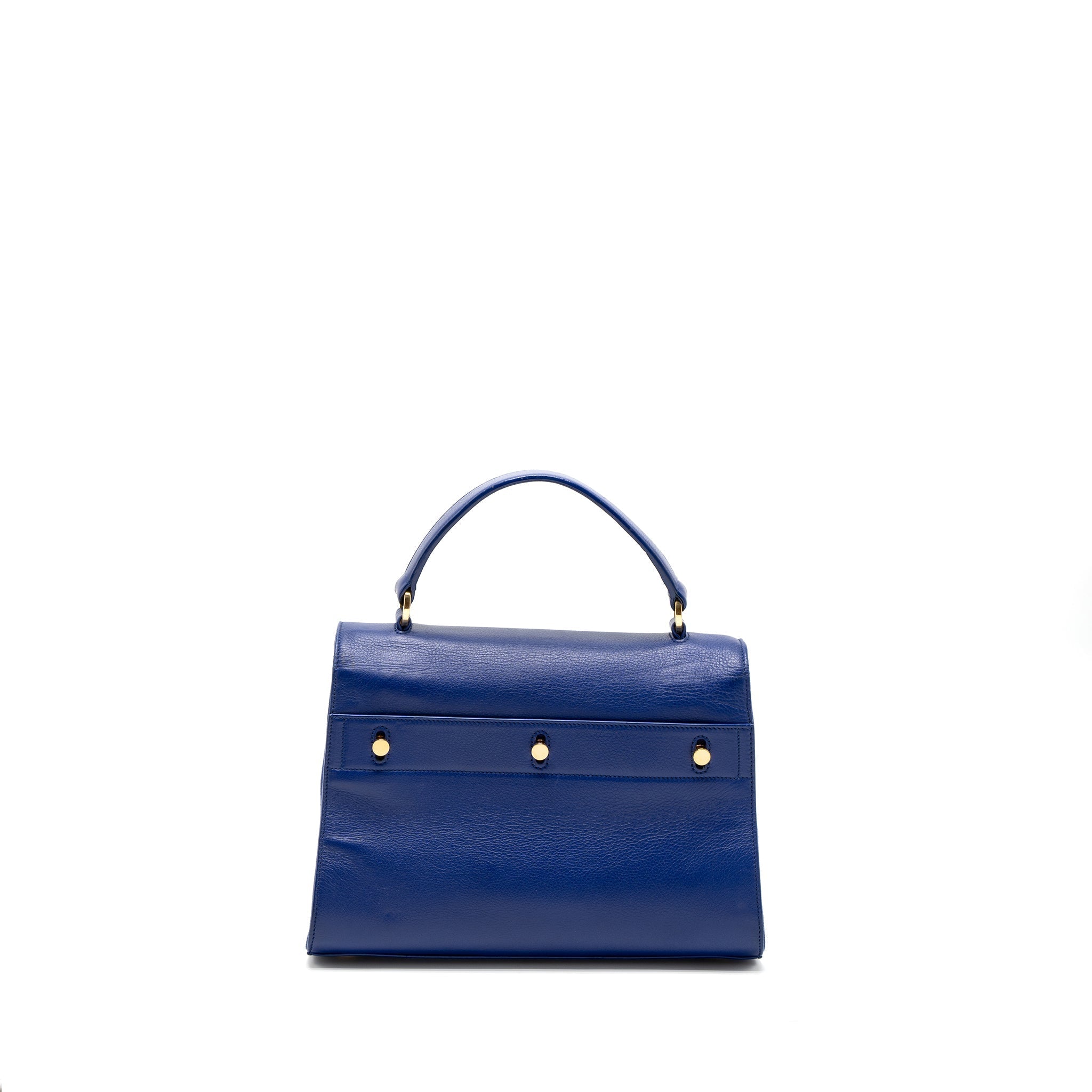 SAINT LAURENT/YSL MUSE TWO TOTE BAG CALFSKIN BLUE GHW