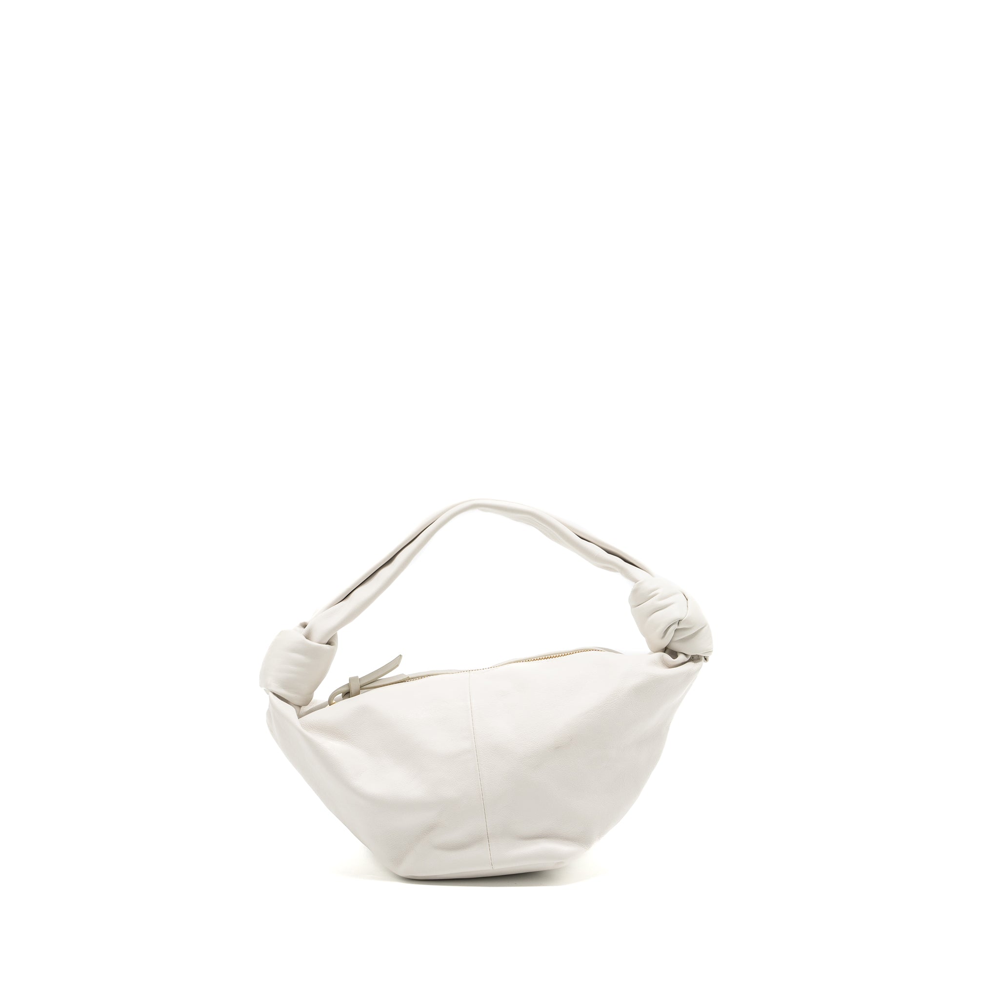 BOTTEGA VENETA MINI DOUBLE KNOT BAG CALFSKIN WHITE GHW